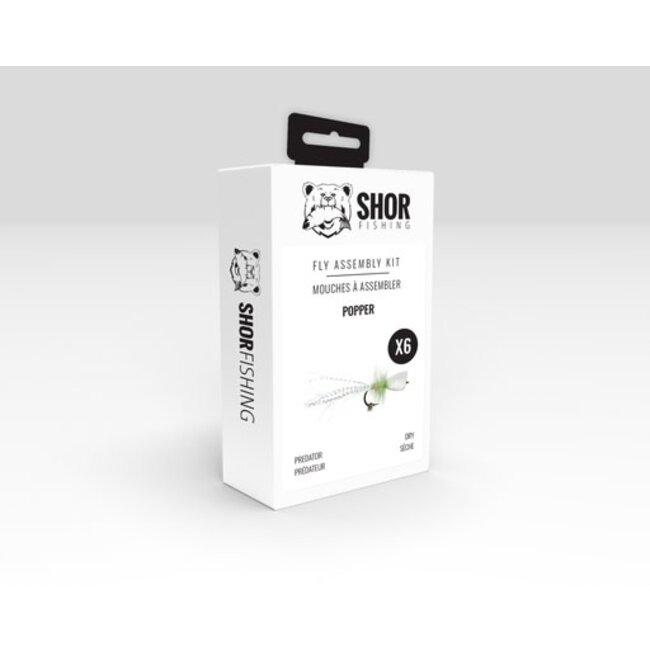 Shor Fishing Popper Fly Tying Kit White