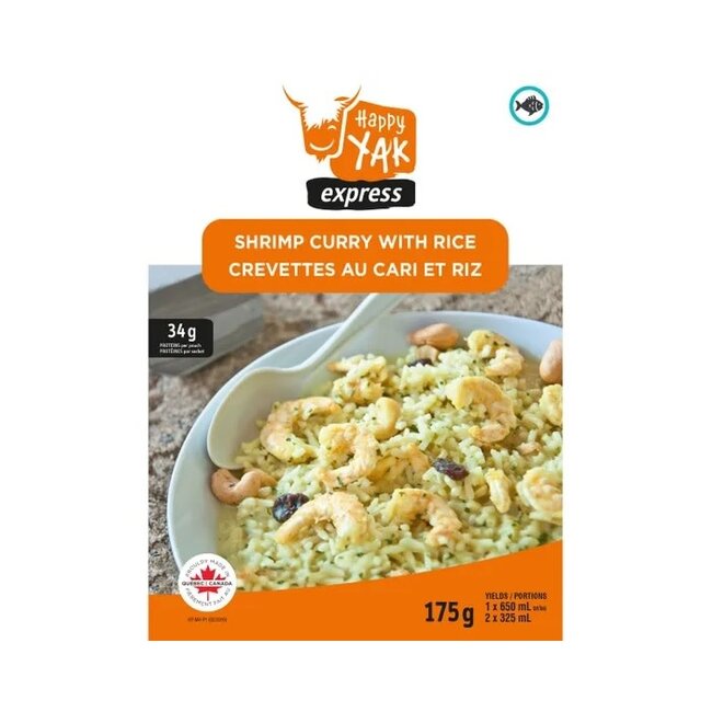 Crevettes Au Cari Et Riz Happy Yak 175G