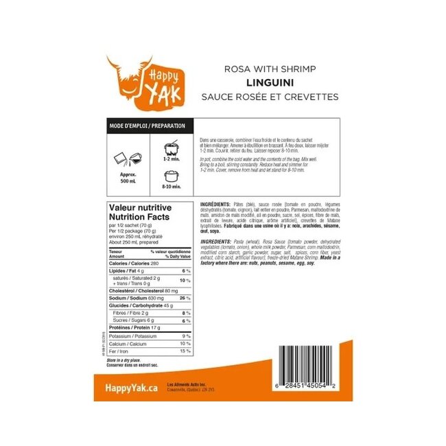Happy Yak Linguini Rosa With Shrimp 170G