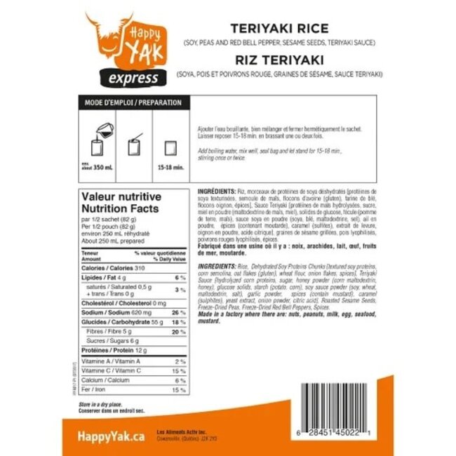 Riz Teriyaki Happy Yak 165G