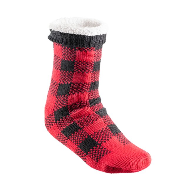 Slipper Socks Plaid Red/Black