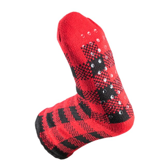 Bas Pantoufle Carreaux Rouge/Noir