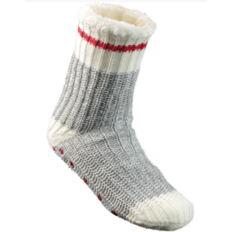 Alper Lucerne Slipper Socks Grey and Red Junior