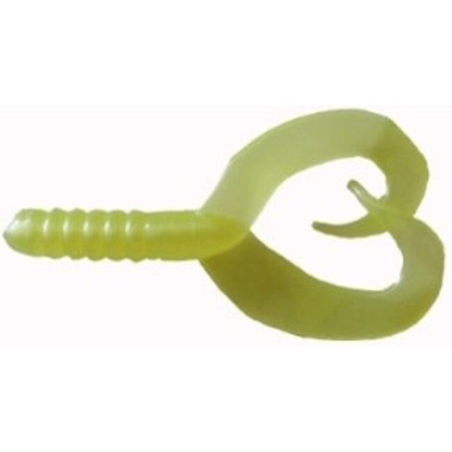 Nxs Double Tail Jigs 4'' Chartreuse Pearl 8/Pkg