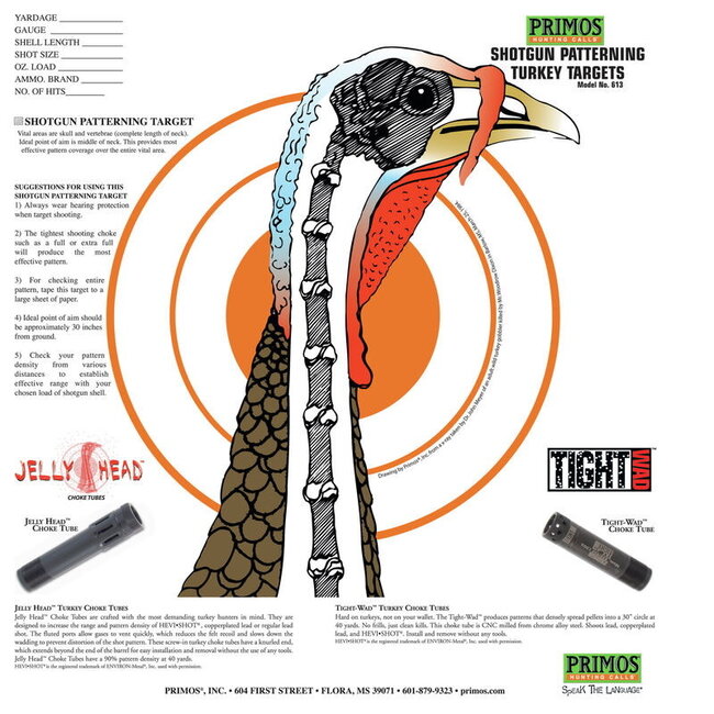 Primos Shotgun Turkey Paper Target 12/Pkg