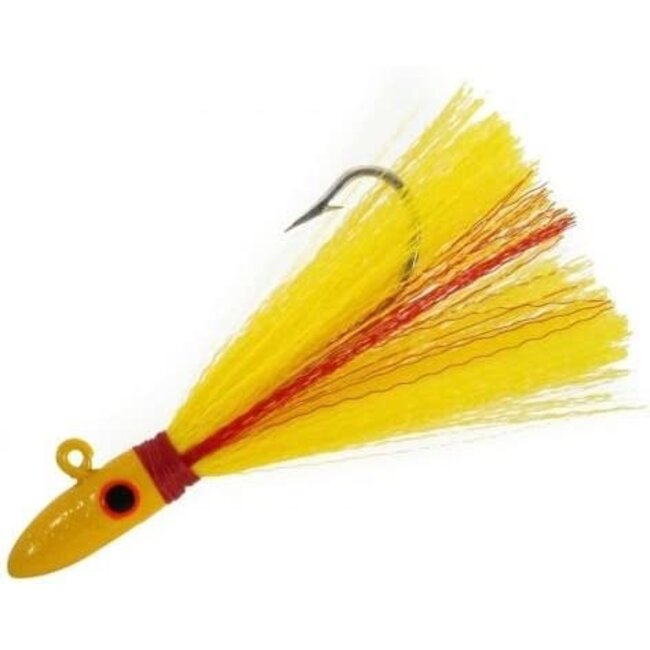 Bomber Nylure Jig 1/2 Oz Yellow/Red 3/Pkg
