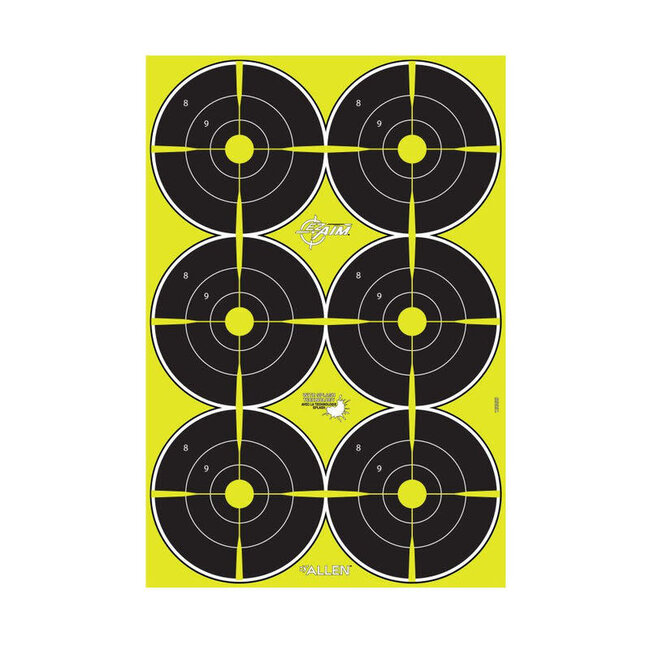 Cibles En Papier Allen Ez Aim De Type Oeil-De-Boeuf Non Adhésive 12.5X18 8/Qtée
