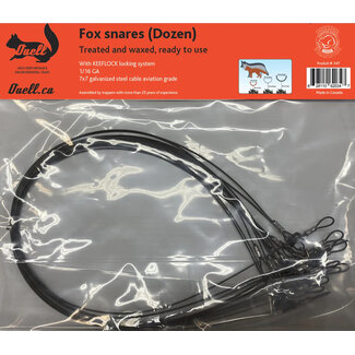 PIEGE OUELL Lynx and Fox Treated Keeflock Snare 1/16 Ga 7X7 12/Qty