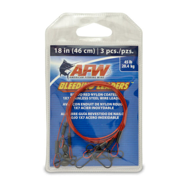AFW Bleeding Leaders 18'' 45Lbs Red 3/Pkg