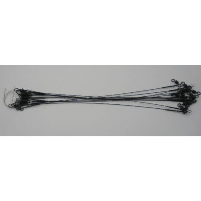 Eagle Claw Steel Leader 12" 30Lbs Black Coated 12/Pkg