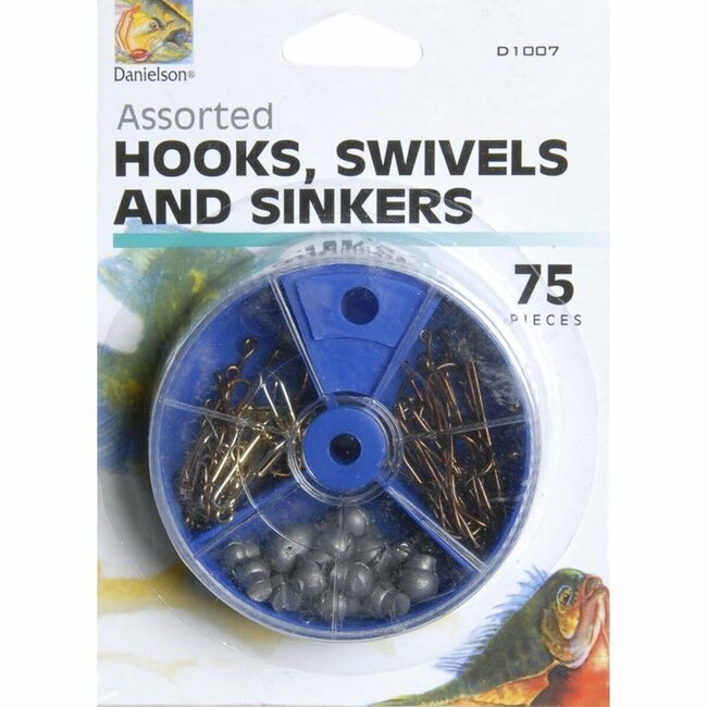Danielson 75 Pcs Hooks / Swivels / Sinkers Kit