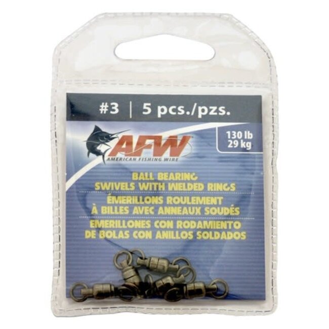 AFW Ball Bearing Swivel 130Lbs Black 5/Pkg
