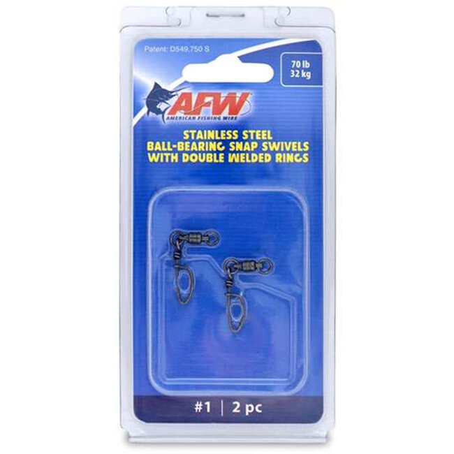 Émérillons Afw Snap Swivel #1 Black Stainless Steel 70Lbs