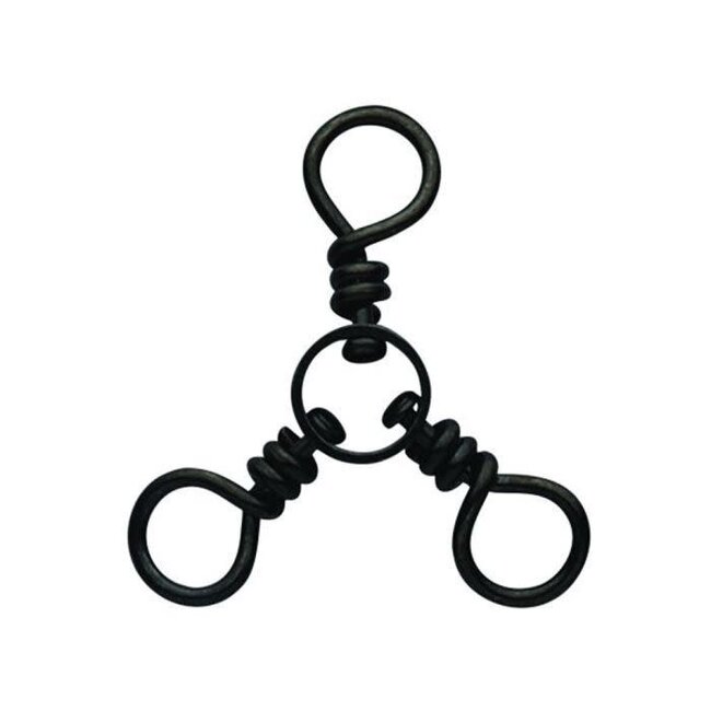 Eagle Claw Swivel Snap #6 with 3 Attachments, Black, 6/Pkg