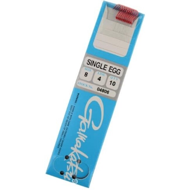 Gamakatsu Single Egg Hooks Barb on Shank Snell Red 10/Pkg