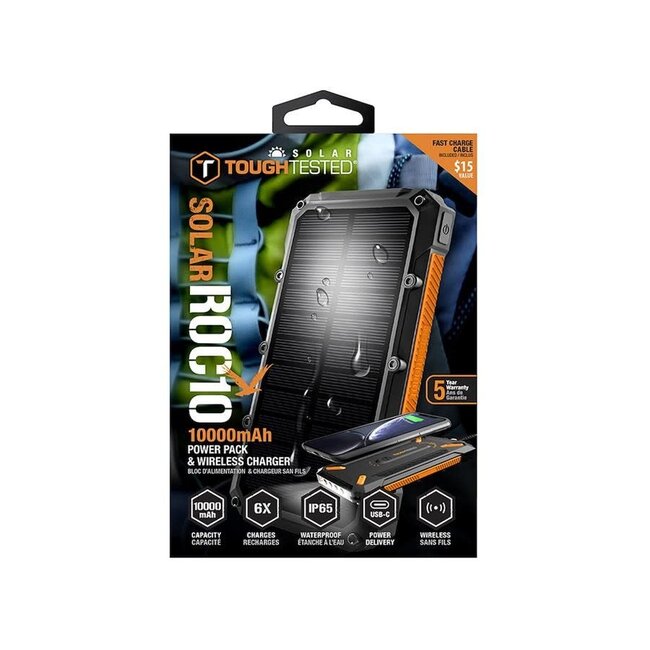 Toughtested Solar Roc10 10000Mah Solar Charger & Power Bank