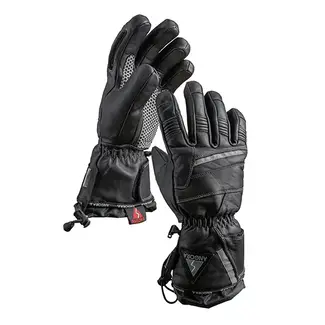 Gants Angora En Cuir Pn66 Femme Noir