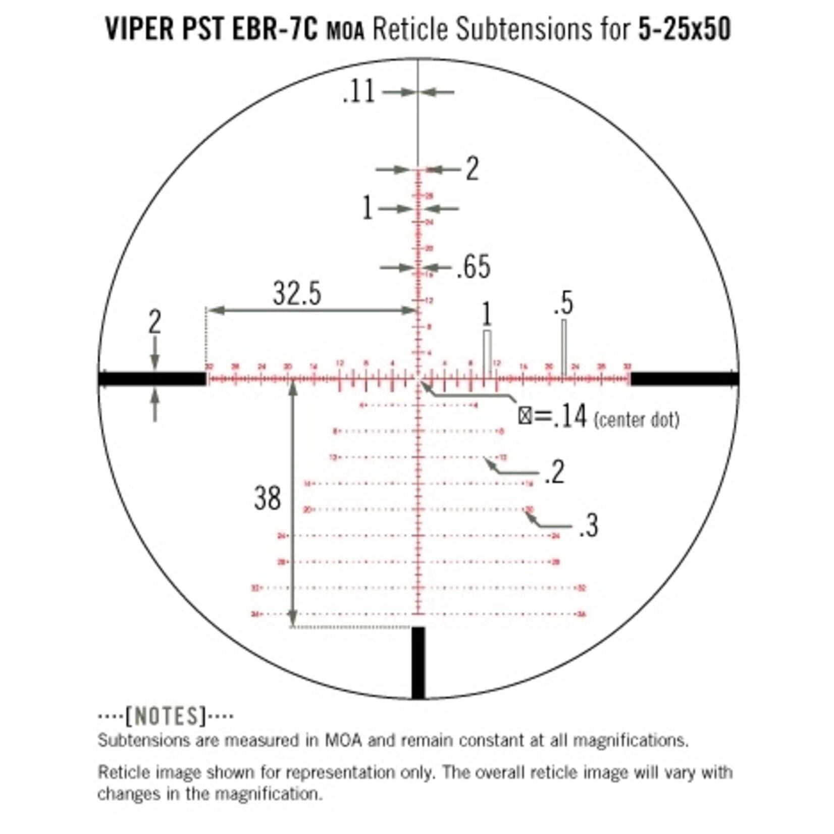 VORTEX Télescope Vortex Viper Pst2 Ffp Ebr-7C 5-25X50mm