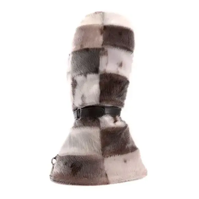 Bilodeau Seal Fur Long Mittens Natural