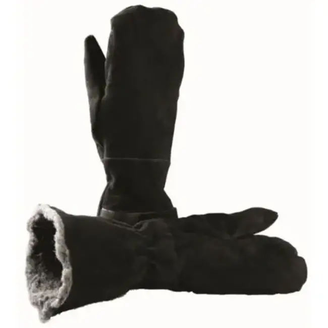 Mitaines Gks En Cuir Fendu Homme Noir