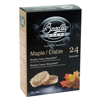 BRADLEY Bisquettes Bradley Érable 24/Pqt