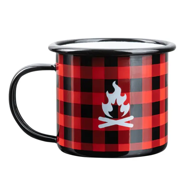 Tasse Émaillée Pronature Quench Carreauté Rouge