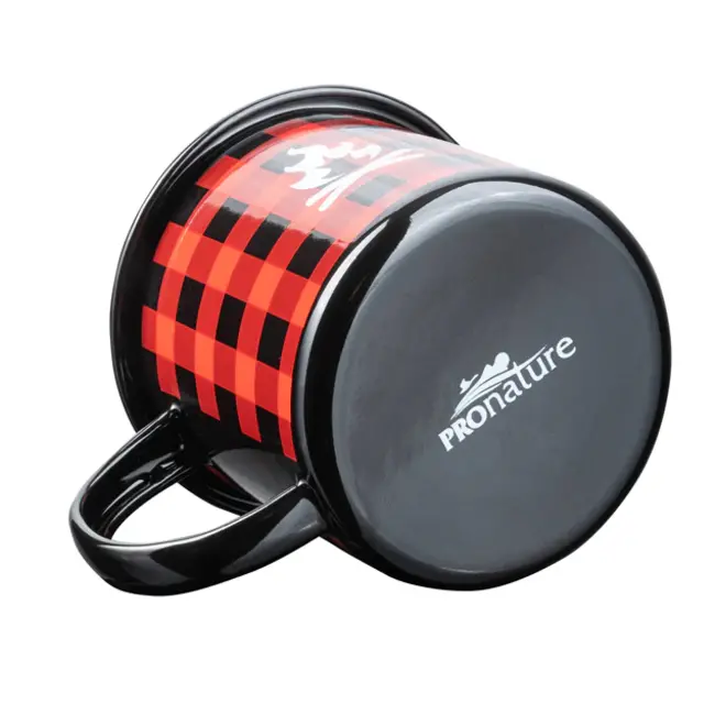 Pronature Quench Enamel Mug Red Checkered