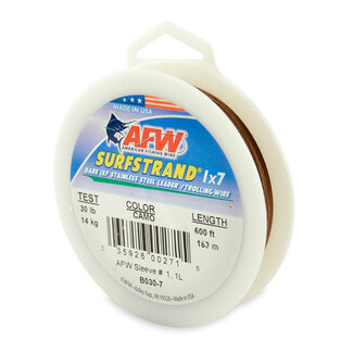 AFW Awf Surfstrand 1X7 Stainless Steel Camo Wire 30Lbs 600'