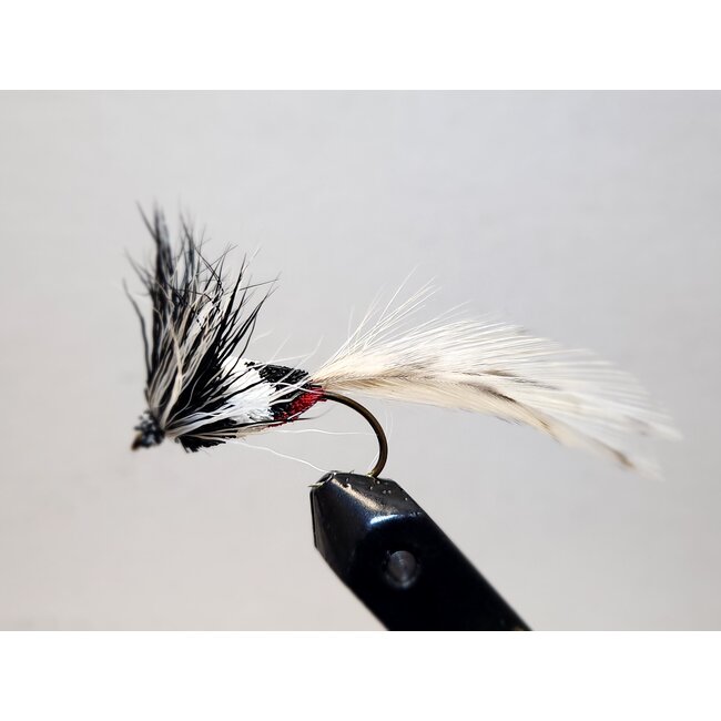 Mouche Popper Black/White Moth Hameçon #2