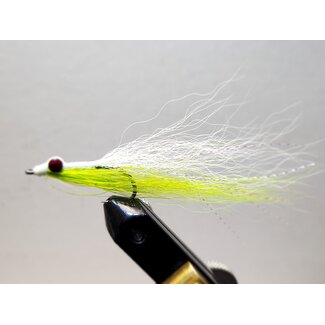 Clouser Minnow Fly White Chartreuse Hook #2