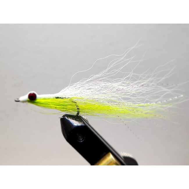 Clouser Minnow Fly White Chartreuse Hook #2
