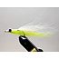 Clouser Minnow Fly White Chartreuse Hook #2
