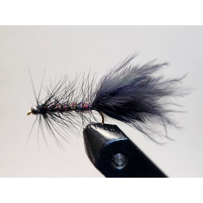 Mouche Wooly Bugger Black Rainbow Bead Head Hameçon #10