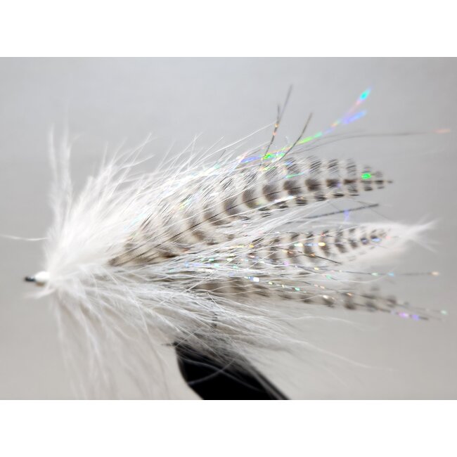 Deceiver Fly White Grizzly Hook 3/0