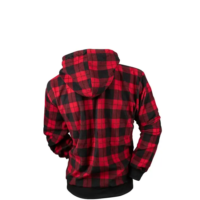 Alper Plaid Hoodie for Men Black/Red