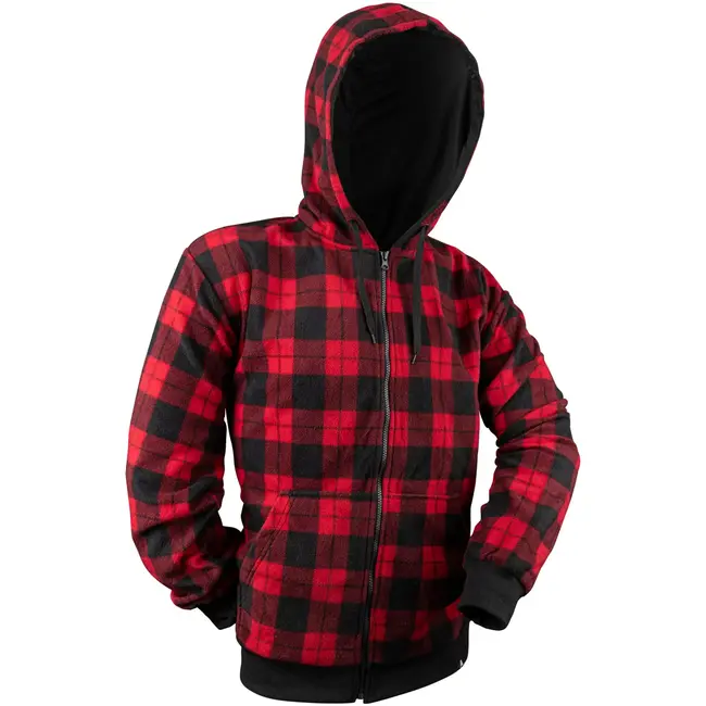 Alper Plaid Hoodie for Men Black/Red
