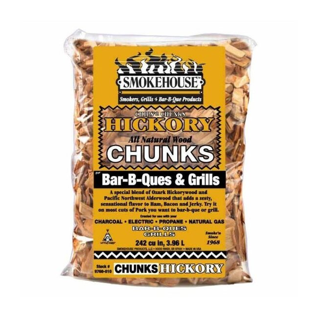 Smokehouse Hickory Wood Chunks for Smokers BBQs, & Grills 3.96L