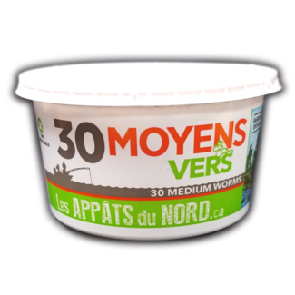 Appâts du Nord 30 Medium-Sized Earthworms