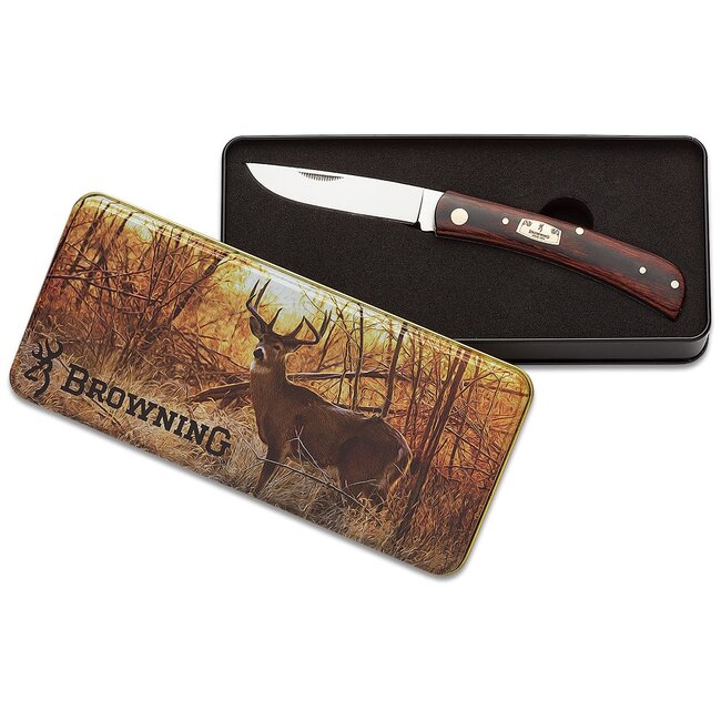 Browning Vintage Whitetail Deer Folding Knife with Case