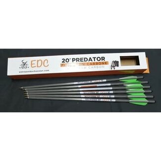 L'ENTREPÔT DU CHASSEUR Flèches D'Arbalète Edc Predator En Carbone 20'' 6/Pqt