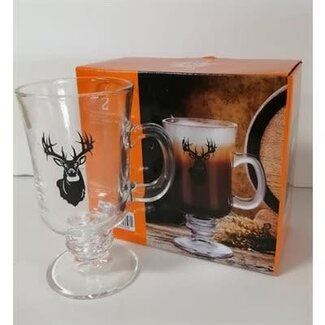 L'ENTREPÔT DU CHASSEUR EDC Deer Glass Coffee Mugs 8oz 2/Pkg