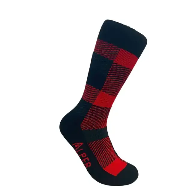 Alper Faye Red Plaid Socks