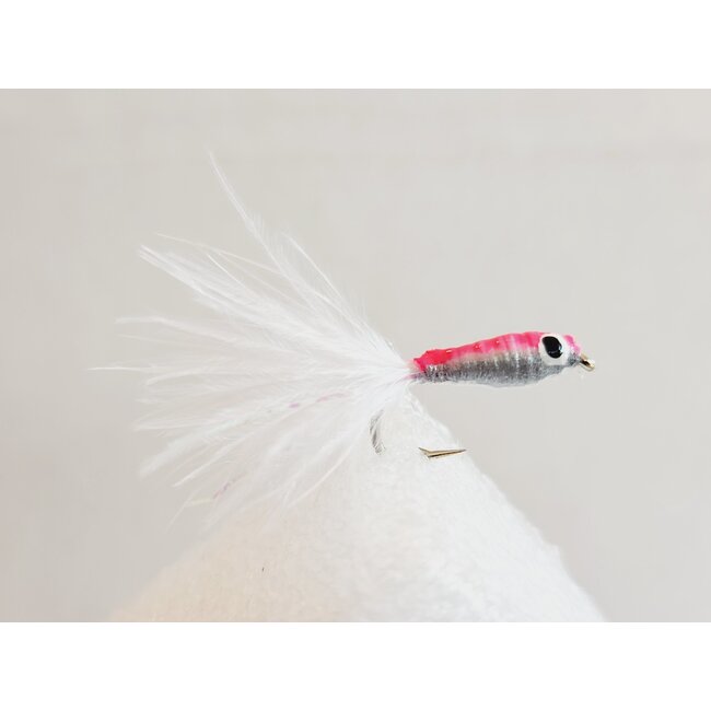 Minnow Lead Fly Pink Silver Hook #8