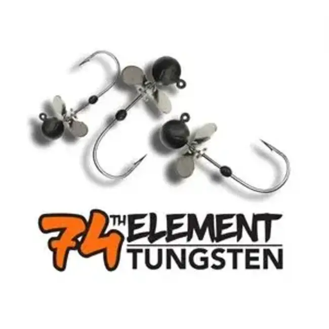 74Th Element Helicopter Jig Head Black 3/Pack 1/16Oz
