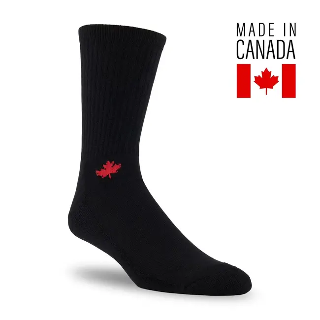 J.B Field's'  Athletic ''Canadian Maple Leaf'' Bamboo Sock Black