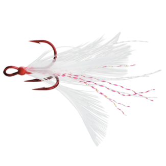 VMC Vmc X-Rap Tail Treble Hook White #2 Red 2/Pkg