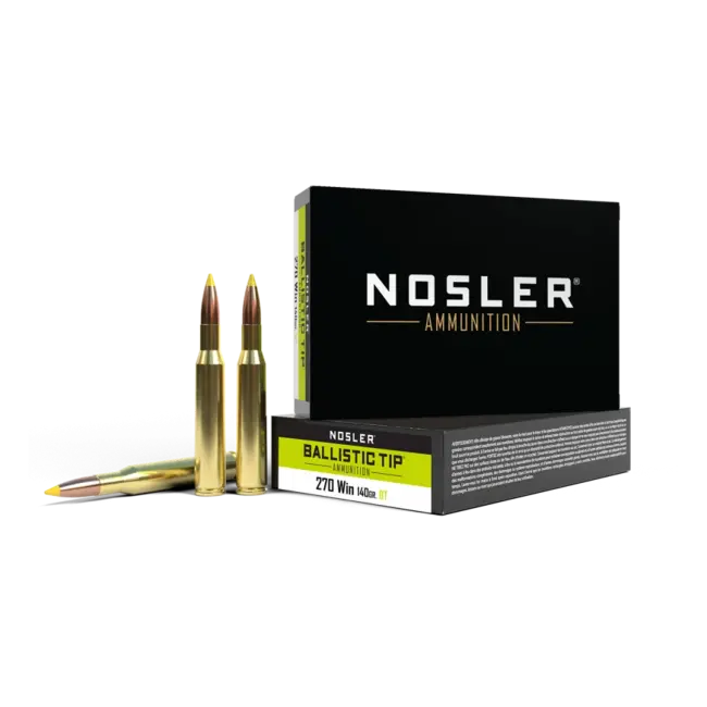 Nosler Ballistic Tip Ammunition .270 Win 140Gr Bt