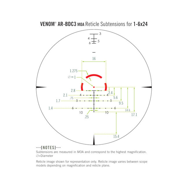 Télescope Vortex Venom Sfp Ar-Bdc3 1-6X24mm