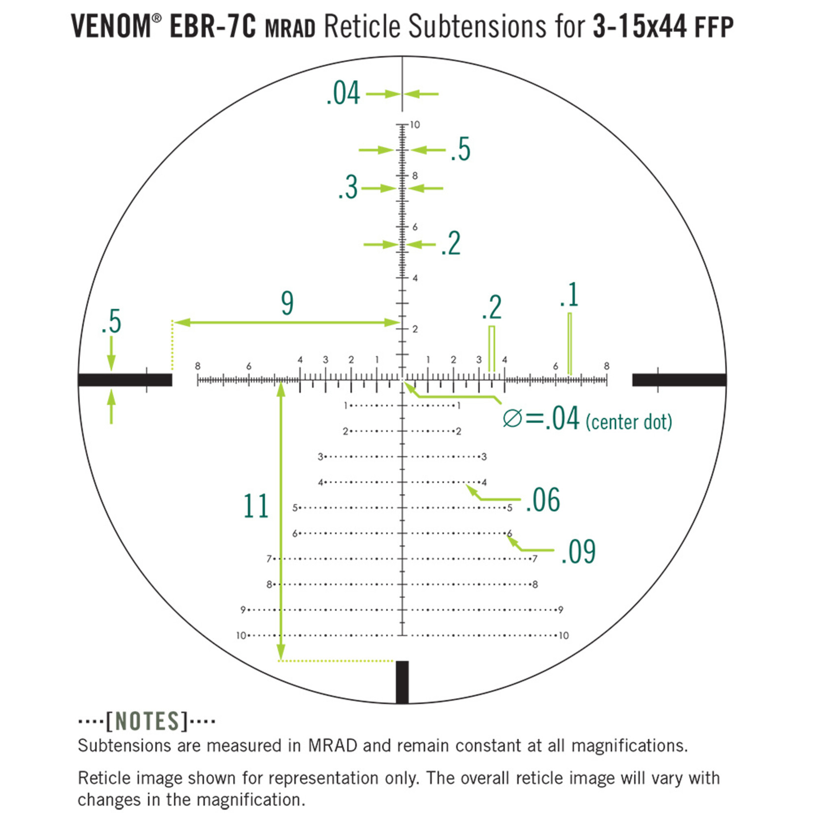 VORTEX Télescope Vortex Venom ffp Ebr-7C 3-15X44mm