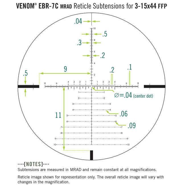 Télescope Vortex Venom ffp Ebr-7C 3-15X44mm